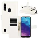 For ZTE Blade A7 2020 Fingerprint Version Litchi Texture Horizontal Flip Protective Case with Holder & Card Slots & Wallet(White) - 1