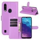 For ZTE Blade A7 2020 Fingerprint Version Litchi Texture Horizontal Flip Protective Case with Holder & Card Slots & Wallet(Purple) - 1