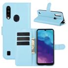 For ZTE Blade A7 2020 Fingerprint Version Litchi Texture Horizontal Flip Protective Case with Holder & Card Slots & Wallet(Blue) - 1