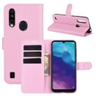 For ZTE Blade A7 2020 Fingerprint Version Litchi Texture Horizontal Flip Protective Case with Holder & Card Slots & Wallet(Pink) - 1