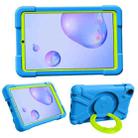 For Galaxy Tab A 8.4 (2020) T307 PC + Silicone Shockproof Combination Case with 360 Degree Rotating Holder & Handle(Blue + Grass Green) - 1