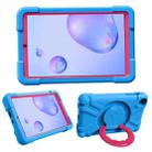 For Galaxy Tab A 8.4 (2020) T307 PC + Silicone Shockproof Combination Case with 360 Degree Rotating Holder & Handle(Blue + Rose Red) - 1