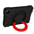 For Amazon Kindle Fire HD8 (2020) PC + Silicone Shockproof Combination Case with 360 Degree Rotating Holder & Handle(Black + Red) - 4
