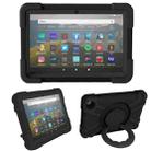 For Amazon Kindle Fire HD8 (2020) PC + Silicone Shockproof Combination Case with 360 Degree Rotating Holder & Handle(Black) - 1