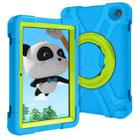 For Amazon Kindle Fire HD8 (2020) PC + Silicone Shockproof Combination Case with 360 Degree Rotating Holder & Handle(Blue + Grass Green) - 2