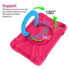 For Amazon Kindle Fire HD8 (2020) PC + Silicone Shockproof Combination Case with 360 Degree Rotating Holder & Handle(Rose Red + Blue) - 6