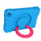 For Amazon Kindle Fire HD8 (2020) PC + Silicone Shockproof Combination Case with 360 Degree Rotating Holder & Handle(Blue + Rose Red) - 3