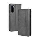 For OnePlus Nord Magnetic Buckle Retro Crazy Horse Texture Horizontal Flip Leather Case with Holder & Card Slots & Photo Frame(Black) - 1