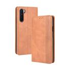 For OnePlus Nord Magnetic Buckle Retro Crazy Horse Texture Horizontal Flip Leather Case with Holder & Card Slots & Photo Frame(Brown) - 1