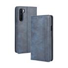 For OnePlus Nord Magnetic Buckle Retro Crazy Horse Texture Horizontal Flip Leather Case with Holder & Card Slots & Photo Frame(Blue) - 1