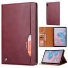 For Samsung Galaxy Tab S8 / Galaxy Tab S7 / T870 / T875 Knead Skin Texture Horizontal Flip Leather Case with Photo Frame & Holder & Card Slots & Wallet(Wine Red) - 1