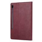 For Samsung Galaxy Tab S8 / Galaxy Tab S7 / T870 / T875 Knead Skin Texture Horizontal Flip Leather Case with Photo Frame & Holder & Card Slots & Wallet(Wine Red) - 3