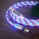 USB to Micro USB Magnetic Suction Colorful Streamer Mobile Phone Charging Cable, Length: 1m(Color Light) - 1