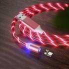 USB to Micro USB Magnetic Suction Colorful Streamer Mobile Phone Charging Cable, Length: 1m(Red Light) - 1