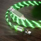 USB to Micro USB Magnetic Suction Colorful Streamer Mobile Phone Charging Cable, Length: 1m(Green Light) - 1