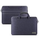 For 13-13.3 inch Oxford Cloth Portable Waterproof Protective Cover Double Zipper Briefcase Laptop Carrying Bag(Denim Blue) - 1