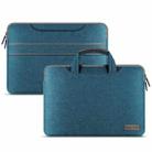 For 13-13.3 inch Oxford Cloth Portable Waterproof Protective Cover Double Zipper Briefcase Laptop Carrying Bag(Lake Blue) - 1