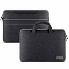 For 13-13.3 inch Oxford Cloth Portable Waterproof Protective Cover Double Zipper Briefcase Laptop Carrying Bag(Black) - 1