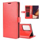 For Samsung Galaxy Note20 Ultra R64 Texture Single Horizontal Flip Protective Case with Holder & Card Slots & Wallet& Photo Frame(Red) - 1