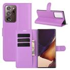 For Samsung Galaxy Note20 Ultra Litchi Texture Horizontal Flip Protective Case with Holder & Card Slots & Wallet(Purple) - 1