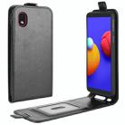For Samsung Galaxy A01 Core / M01 Core R64 Texture Single Vertical Flip Leather Protective Case with Card Slots & Photo Frame(Black) - 1