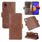 For Samsung Galaxy A01 Core / M01 Core Dual-side Magnetic Buckle Horizontal Flip Leather Case with Holder & Card Slots & Wallet(Brown) - 1
