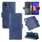 For Samsung Galaxy A01 Core / M01 Core Dual-side Magnetic Buckle Horizontal Flip Leather Case with Holder & Card Slots & Wallet(Dark Blue) - 1