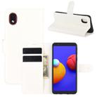 For Samsung Galaxy A01 Core / M01 Core Litchi Texture Horizontal Flip Protective Case with Holder & Card Slots & Wallet(White) - 1