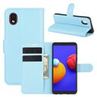 For Samsung Galaxy A01 Core / M01 Core Litchi Texture Horizontal Flip Protective Case with Holder & Card Slots & Wallet(Blue) - 1