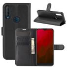 For Vodafone Smart V11 Litchi Texture Horizontal Flip Protective Case with Holder & Card Slots & Wallet(Black) - 1