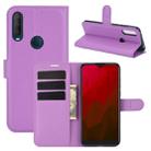 For Vodafone Smart V11 Litchi Texture Horizontal Flip Protective Case with Holder & Card Slots & Wallet(Purple) - 1
