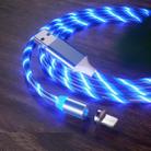 USB to 8 Pin Magnetic Suction Colorful Streamer Mobile Phone Charging  Cable, Length: 1m(Blue Light) - 1