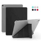 For iPad Pro 12.9 inch (2020) Multi-folding Horizontal Flip Shockproof Transparent PC + PU Leather Tablet Case with Sleep / Wake-up Function(Black) - 1