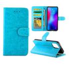 For iPhone 12 Pro Max Crazy Horse Texture Leather Horizontal Flip Protective Case with Holder & Card Slots & Wallet & Photo Frame(baby Blue) - 1