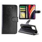 For iPhone 12 / 12 Pro Crazy Horse Texture Leather Horizontal Flip Protective Case with Holder & Card Slots & Wallet & Photo Frame(Black) - 1