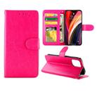 For iPhone 12 / 12 Pro Crazy Horse Texture Leather Horizontal Flip Protective Case with Holder & Card Slots & Wallet & Photo Frame(Magenta) - 1