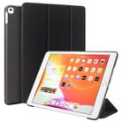 Three-folding Surface PU Leather TPU Matte Soft Bottom Case with Holder & Sleep / Wake-up Function For iPad 10.2 2021 / 2020 / 2019 / iPad Pro 10.5 inch(Black) - 1