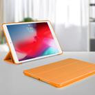 For iPad 10.2 2021 / 2020 / 2019 / iPad Pro 10.5 inch Three-folding Surface PU Leather TPU Matte Soft Bottom Case with Holder & Sleep / Wake-up Function (Orange) - 1