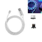 2 in 1 USB to 8 Pin + Type-C / USB-C Magnetic Absorption Colorful Streamer Mobile Phone Charging Cable, Length: 1m(Color Light) - 2