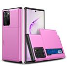 For Samsung Note20 Ultra Shockproof Rugged Armor Protective Case with Card Slot(Pink) - 1