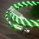 USB to Micro USB Magnetic Suction Colorful Streamer Mobile Phone Charging Cable, Length: 2m(Green Light) - 1