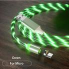 USB to Micro USB Magnetic Suction Colorful Streamer Mobile Phone Charging Cable, Length: 2m(Green Light) - 3