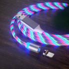 USB to 8 Pin Magnetic Suction Colorful Streamer Mobile Phone Charging Cable, Length: 2m(Color Light) - 1