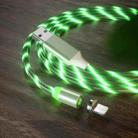 USB to 8 Pin Magnetic Suction Colorful Streamer Mobile Phone Charging Cable, Length: 2m(Green Light) - 1