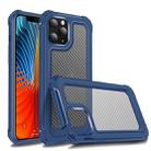 For iPhone 12 / 12 Pro Transparent Carbon Fiber Texture Rugged Full Body TPU+PC Scratch-Resistant Shockproof Case(Blue) - 1