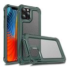 For iPhone 12 Pro Max Transparent Carbon Fiber Texture Rugged Full Body TPU+PC Scratch-Resistant Shockproof Case(Army Green) - 1