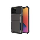 For iPhone 12 / 12 Pro Scratch-Resistant Shockproof Heavy Duty Rugged Armor Protective Case with Card Solt(Dark Grey) - 1