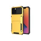 For iPhone 12 Pro Max Scratch-Resistant Shockproof Heavy Duty Rugged Armor Protective Case with Card Solt(Yellow) - 1