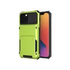 For iPhone 12 Pro Max Scratch-Resistant Shockproof Heavy Duty Rugged Armor Protective Case with Card Solt(Green) - 1