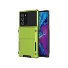 For Samsung Galaxy Note20 Scratch-Resistant Shockproof Heavy Duty Rugged Armor Protective Case with Card Slot(Green) - 1